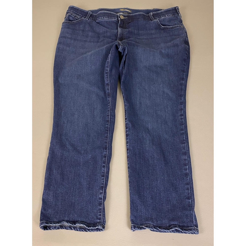 Lee Plus Flex Motion Jeans Women's Size 22W Petite Straight Leg Dark Wash Blue